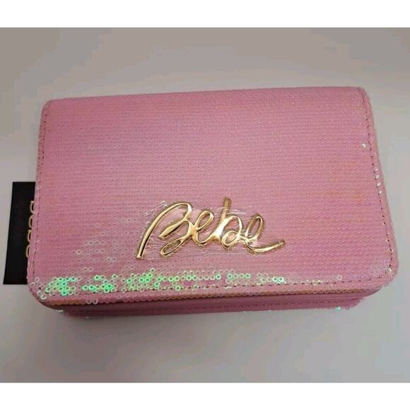 Bebe Milly Sequins Flap‎ Crossbody Blush - Picture 4 of 9